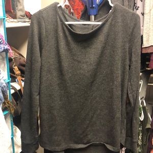 Gray Top With Cute Back Button Detail